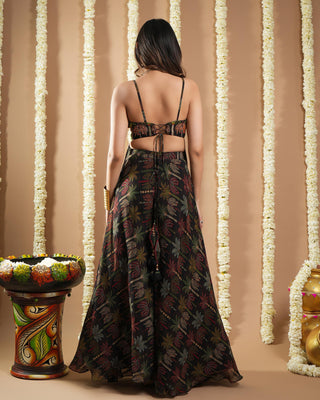 Black printed avyanna indo set