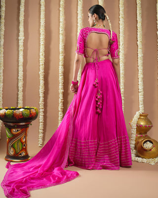 Hot pink avyanna heavy lehenga set