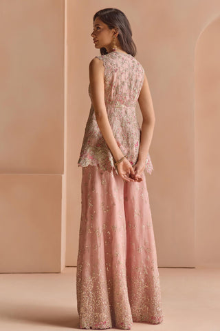 Sharara Set for Indian Wedding - Pink Off The Record Embroidered Sharara Set by Osaa by Adarsh at Mrs. G

