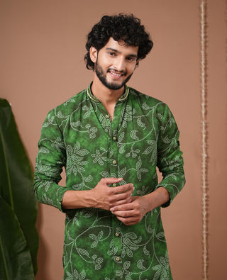 Kurta salwar set for Indian Wedding – Green Bandhani by AHI Clothing