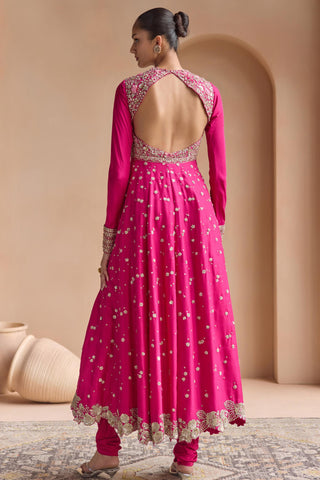 Anarkali Set for Indian Wedding - Pink Off The Record Embroidered Anarkali Set by Osaa by Adarsh at Mrs. G

