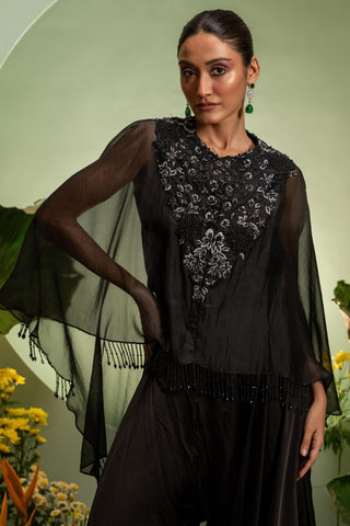 Cape Set for Women â€“ Black Eden by Pallavi Poddar
