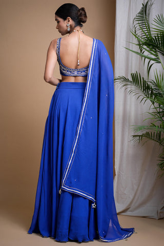Blue sitara lehenga set