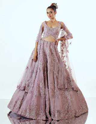 Lavender Lehenga Set for Indian Wedding – Purple Cloud Paragon by Pallavi Poddar