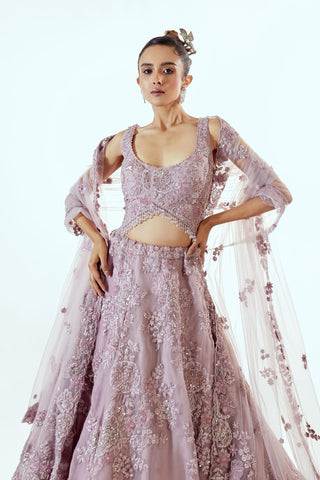 Lavender Lehenga Set for Indian Wedding – Purple Cloud Paragon by Pallavi Poddar