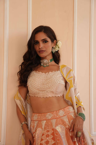 Orange dil se rumi lehenga