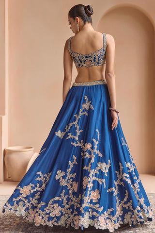 Lehenga Set for Indian Wedding - Blue Off The Record Embroidered Lehenga Set by Osaa by Adarsh at Mrs. G

