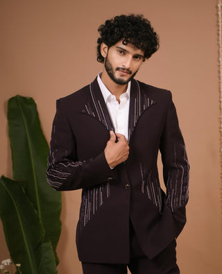 Coat pant set for Contemporary Wear – Dark Purple by AHI Clothing