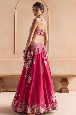 Lehenga Set for Indian Wedding - Pink Off The Record Embroidered Mulberry Lehenga Set by Osaa by Adarsh at Mrs. G

