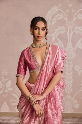 Fuchsia gold nooreh ever after saree set