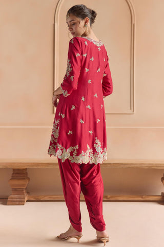 Kurta Set for Indian Wedding - Red Off The Record Kurta Set by Osaa by Adarsh at Mrs. G

