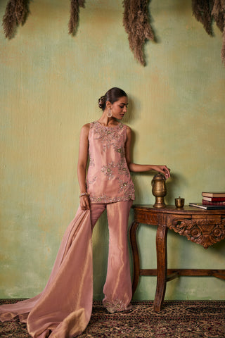 Kurta Set for Indian Wedding - Rose Gold Drop Dead Gorgeous Aria Kurta Set by Seema Thukral at Mrs. G