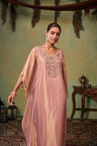 Kaftan Set for Indian Wedding - Rose Gold Drop Dead Gorgeous Grace Kaftan Set by Seema Thukral at Mrs. G