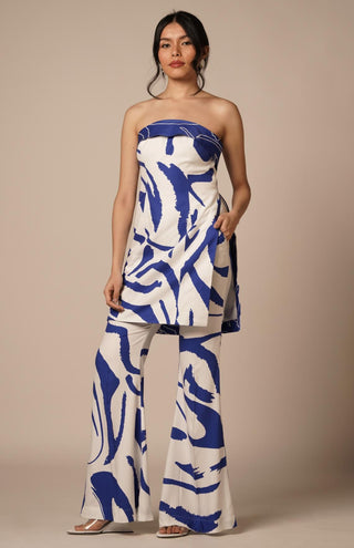 Blue cora flared trouser