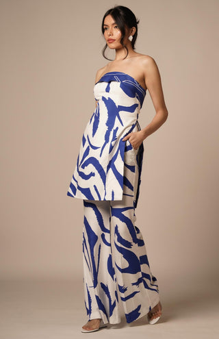 Blue cora flared trouser