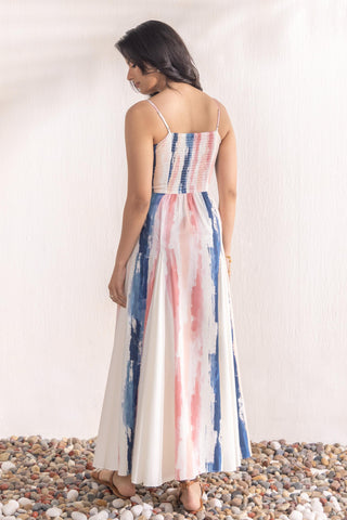 Printed Maxi Dress Contemporary Wear – Brushstroke Ivory by Zazu