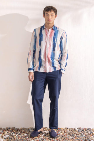 Shirt Contemporary Wear Blue Brushstroke by Zazu