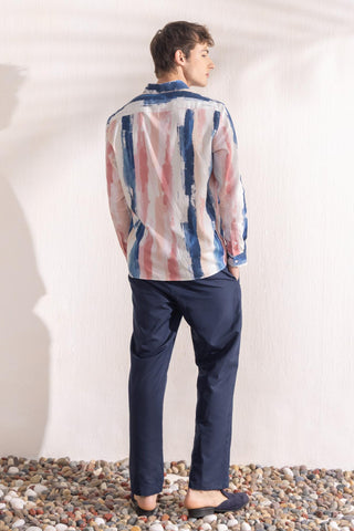 Shirt Contemporary Wear Blue Brushstroke by Zazu