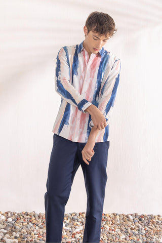 Shirt Contemporary Wear Blue Brushstroke by Zazu