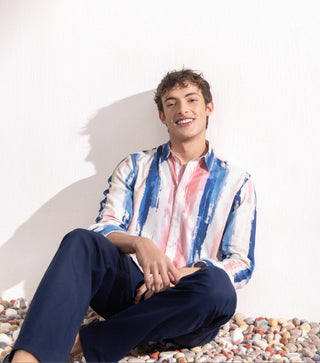 Shirt Contemporary Wear Blue Brushstroke by Zazu