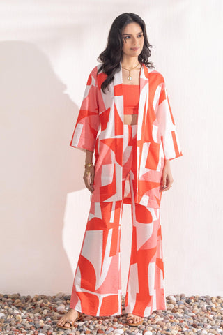 Co-ord Set Women Contemporary Wear – Coral Geo by Zazu