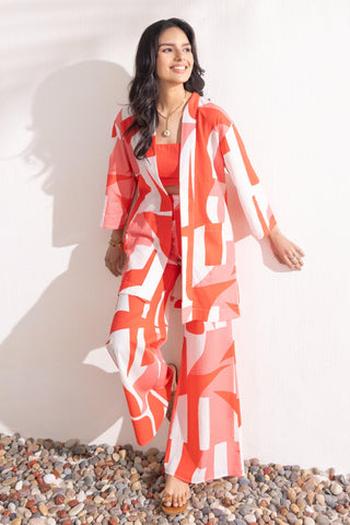 Co-ord Set Women Contemporary Wear – Coral Geo by Zazu