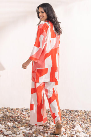 Co-ord Set Women Contemporary Wear – Coral Geo by Zazu