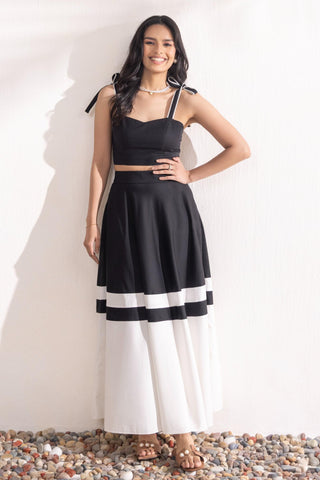 Designer Skirt Set Contemporary Wear – Black Statement by Zazu