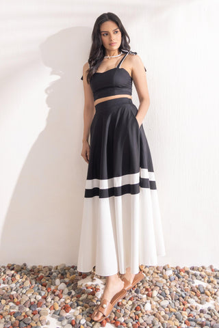 Designer Skirt Set Contemporary Wear – Black Statement by Zazu