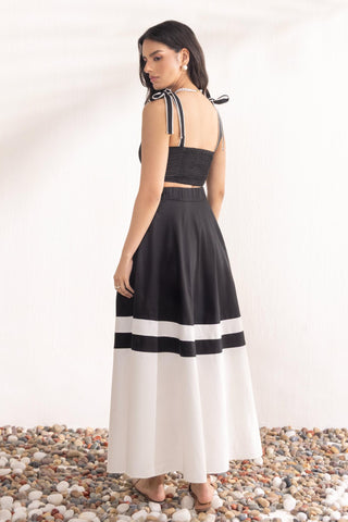 Designer Skirt Set Contemporary Wear – Black Statement by Zazu