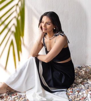 Designer Skirt Set Contemporary Wear – Black Statement by Zazu