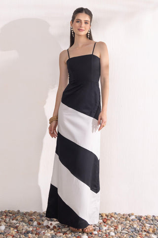 Maxi Dress Contemporary Wear – Black Monochrome by Zazu