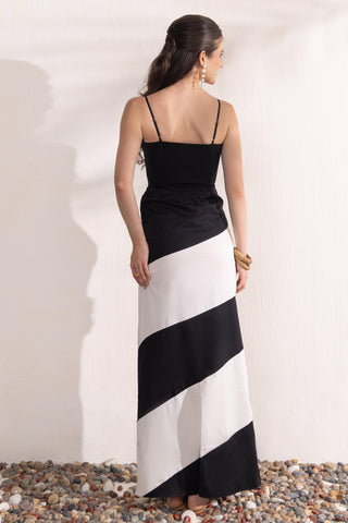 Maxi Dress Contemporary Wear – Black Monochrome by Zazu