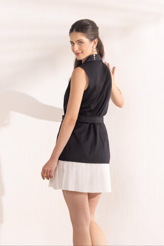 Short Dress Contemporary Wear Black Minimal by Zazu