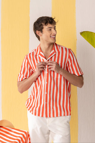 Shirt Contemporary Wear Red Striped by Zazu