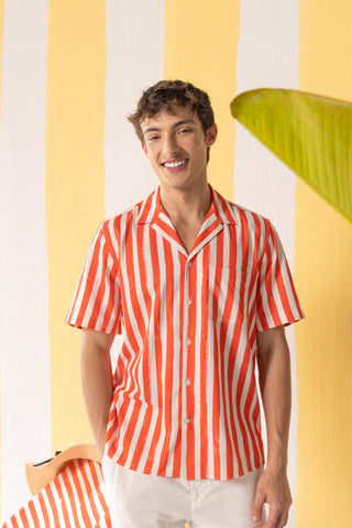 Shirt Contemporary Wear Red Striped by Zazu