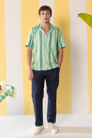 Shirt Contemporary Wear Green Striped by Zazu