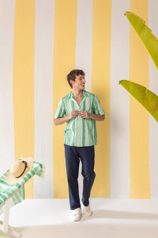 Green paradiso striped shirt