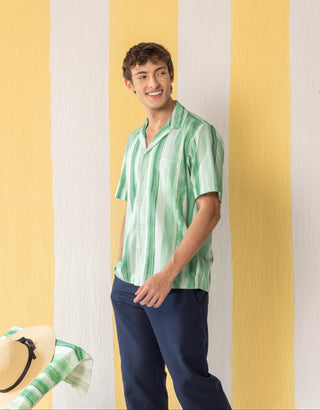 Shirt CoShirt Contemporary Wear Green Striped by Zazuntemporary Wear Green Striped by Zazu