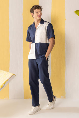 Shirt Contemporary Wear Navy Blue Minimal by Zazu