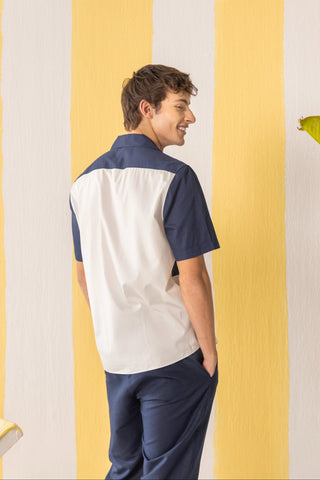 Shirt Contemporary Wear Navy Blue Minimal by Zazu