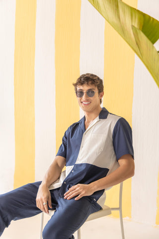 Shirt Contemporary Wear Navy Blue Minimal by Zazu