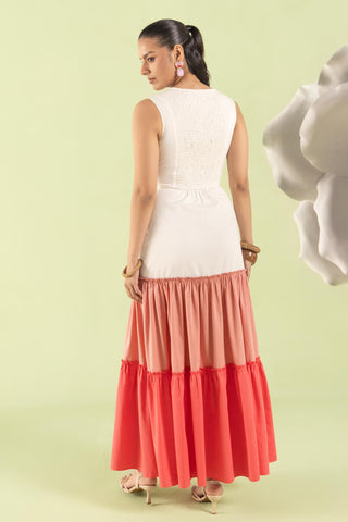 Maxi Dress Contemporary Wear Ivory Rose by Zazu