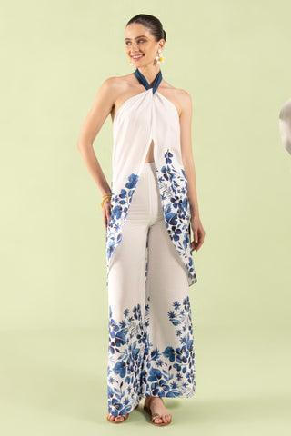 Co-ord Set Women Contemporary Wear Ivory Floral by Zazu