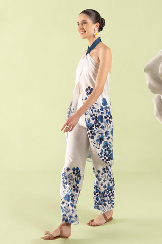 Co-ord Set Women Contemporary Wear Ivory Floral by Zazu