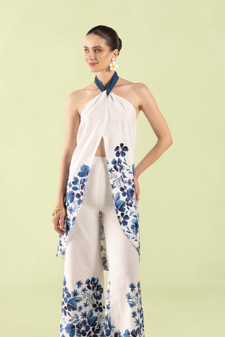 Co-ord Set Women Contemporary Wear Ivory Floral by Zazu