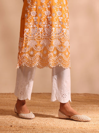 Orange suma malgudi day kurta set