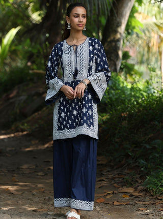 Blue sree malgudi day kurta set