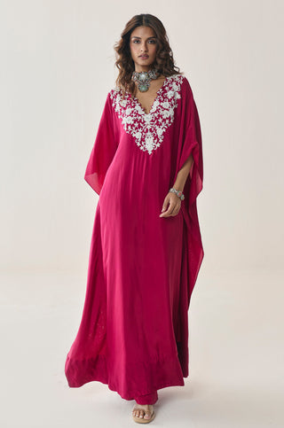 Kaftan Set for Indian Wedding - Pink Material Girl Tatiana Kaftan Set by Seema Thukral at Mrs. G