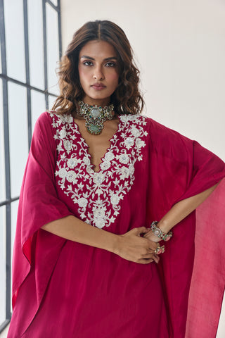 Kaftan Set for Indian Wedding - Pink Material Girl Tatiana Kaftan Set by Seema Thukral at Mrs. G
